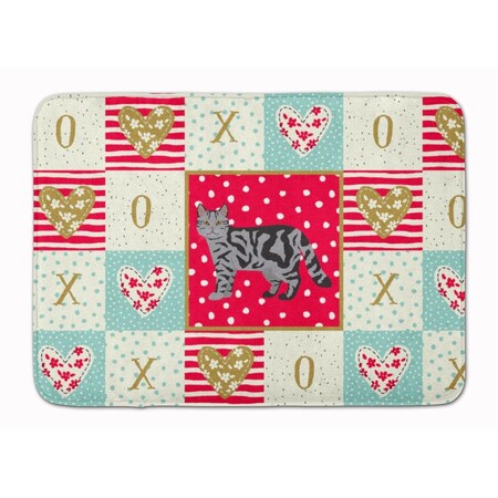 Carolines Treasures 19 x 27 in. Scottish Straight Cat Love Machine Washable Memory Foam Mat CK5699RUG